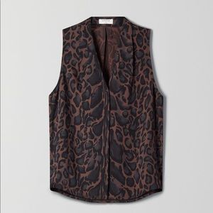 Aritzia Babaton Leopard Print Sleeveless Power Blouse